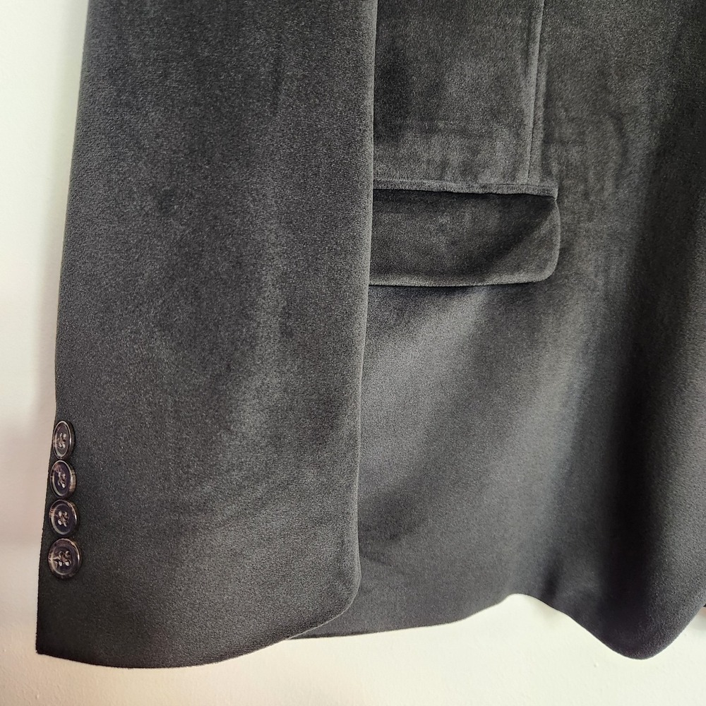 Lauren Ralph Lauren Black Velvet Sport Coat Blazer Size 48R Dog Lining Soft Luxe - Picture 6 of 12